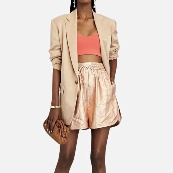 A.L.C. Pants - ALC Ryder Metallic Linen Shorts
